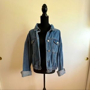 Cropped jean jacket.